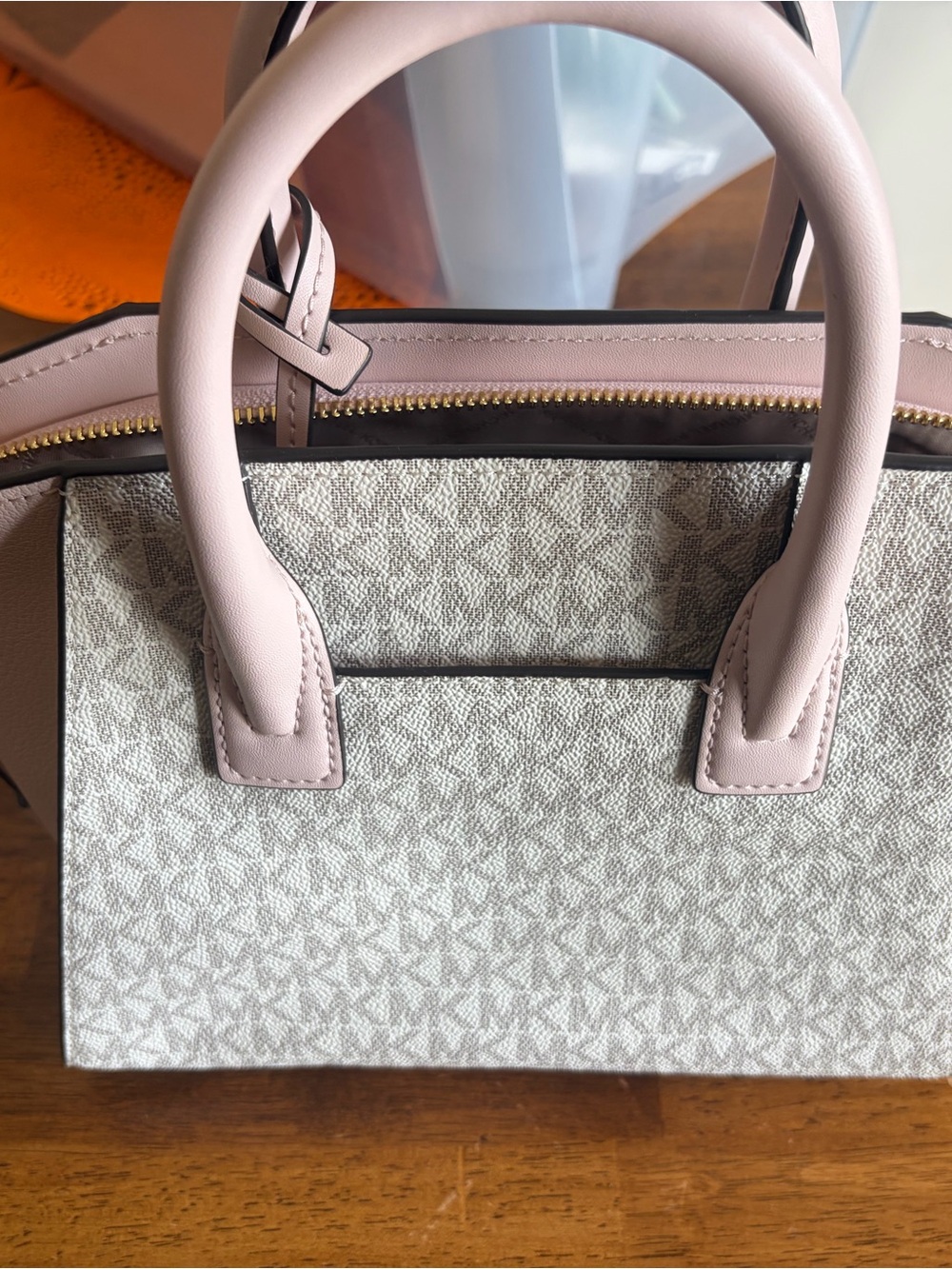 MICHAEL Michael Kors Pale Pink and Cream Satchel